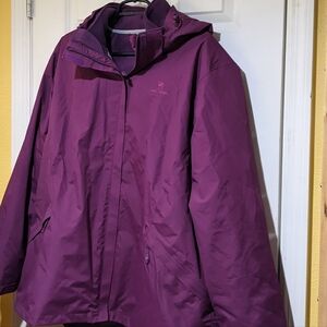 Camel Crown XXXL purple eggplant water resistant 3 in 1 coat jacket